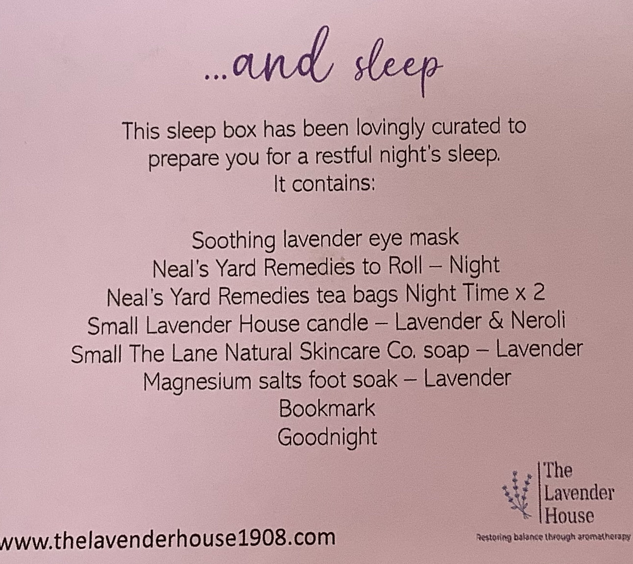 Luxury boxed organic wellbeing kit - Sleep